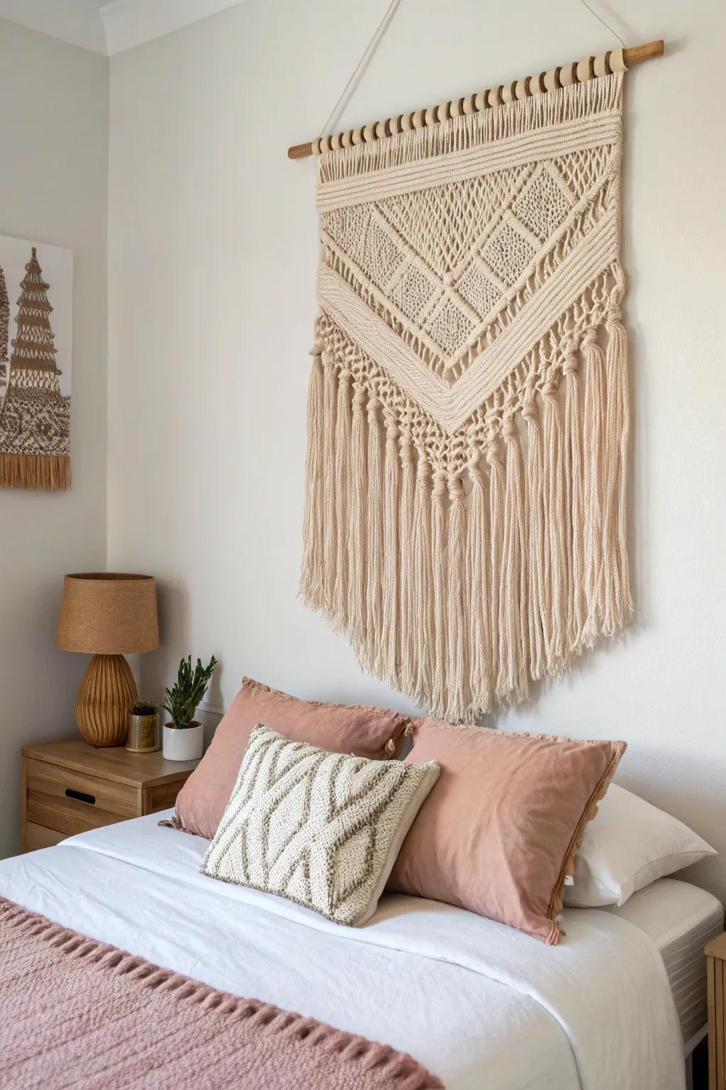 Fiber art offers tenderness and texture for your sanctuary.