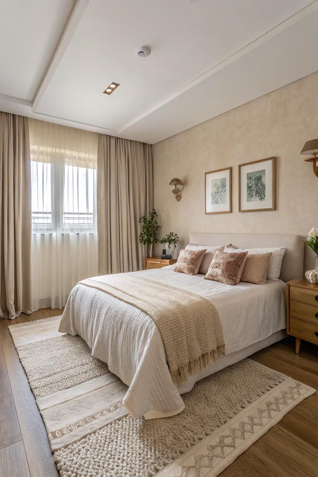 Realize lasting refinement using neutral color schemes.
