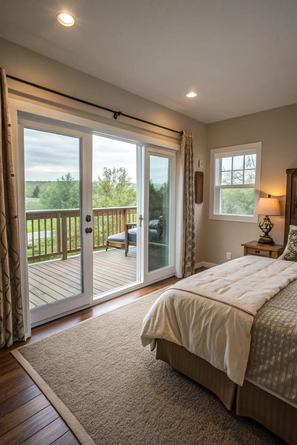 Seamlessly connect indoor and outdoor spaces by lining up the flooring.