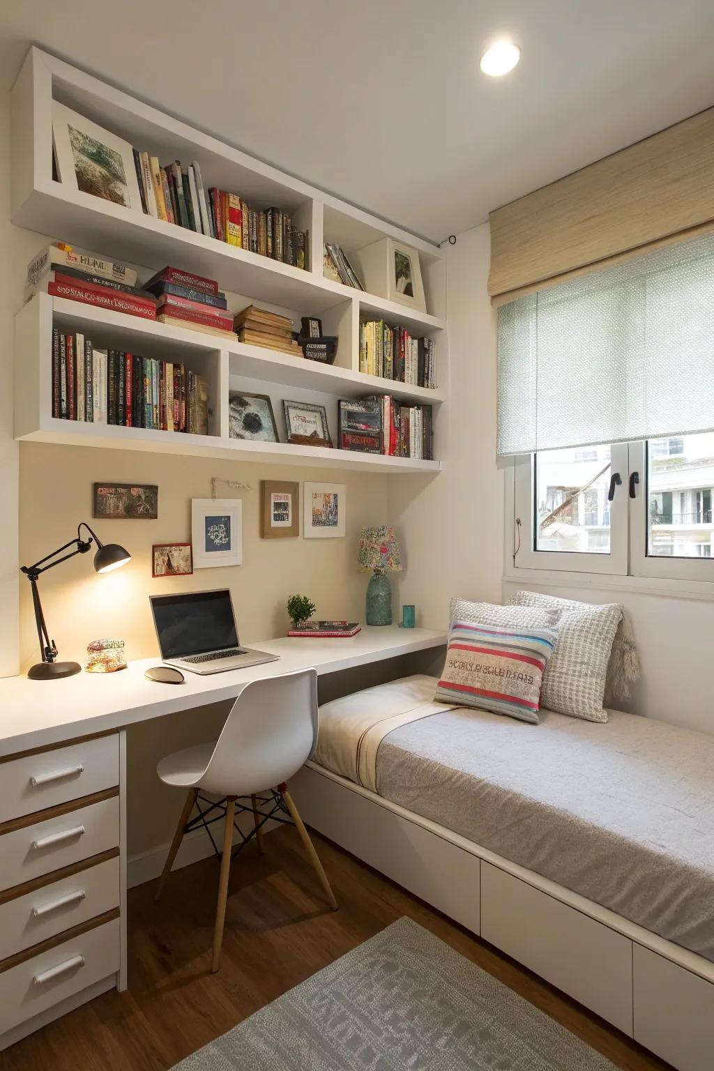Corner shelves assist in making the most of every dimension within your bedroom effectively.