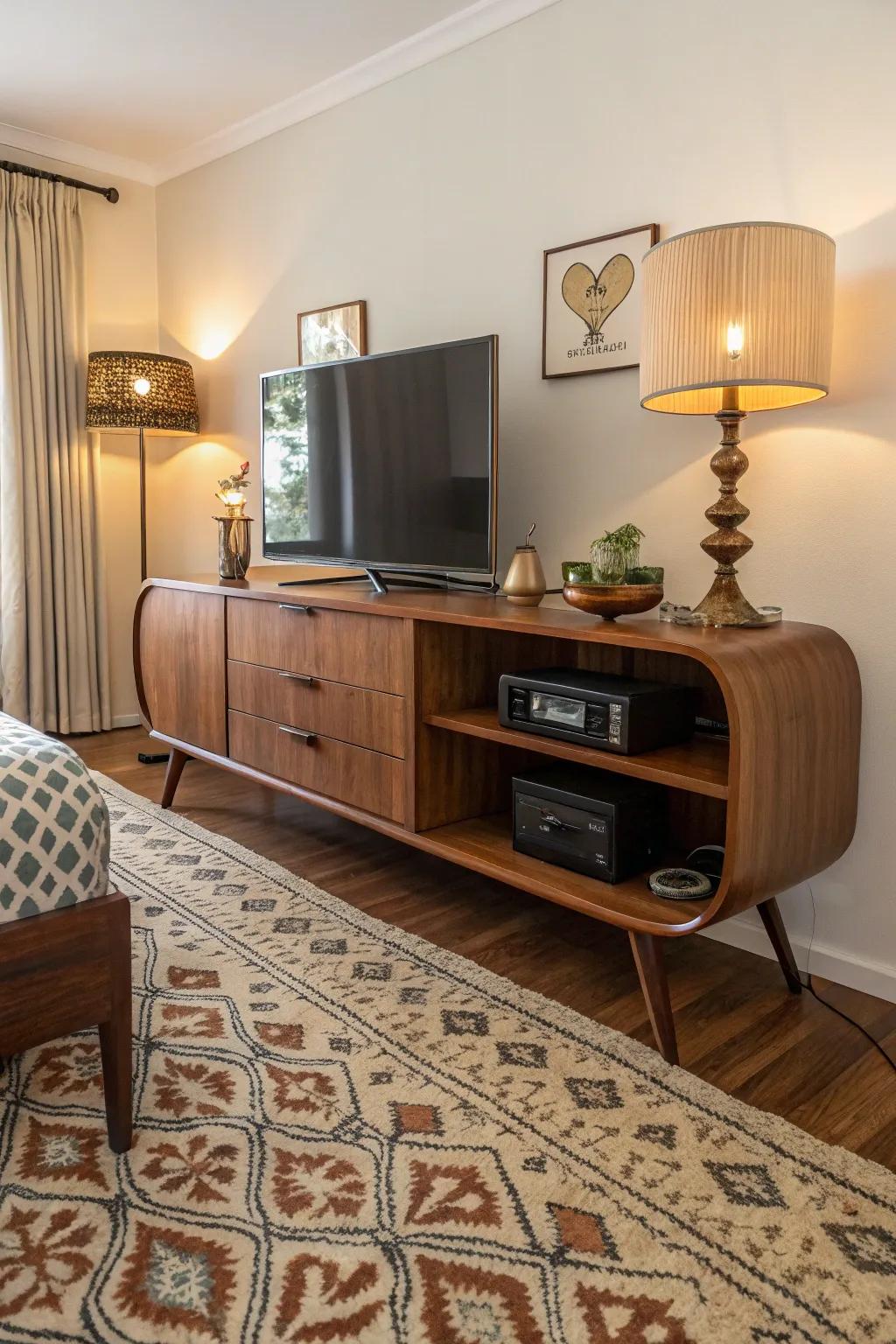 Vintage modern stands bring vintage charm.