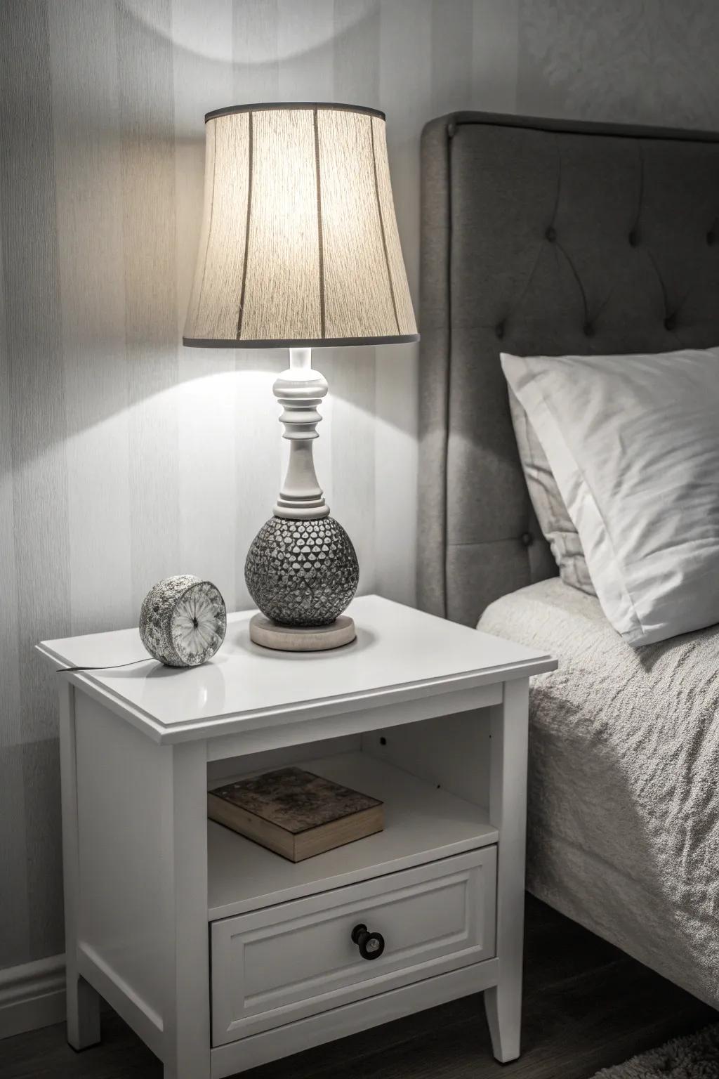 Embrace simplicity through a minimalist bedside arrangement.