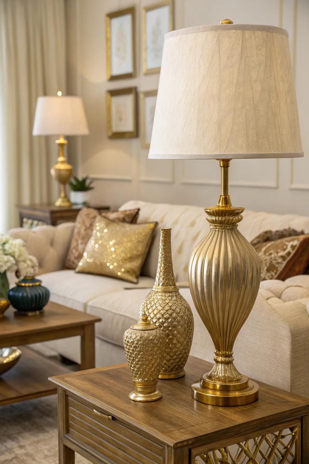 Gilded features contribute a lavish touch.