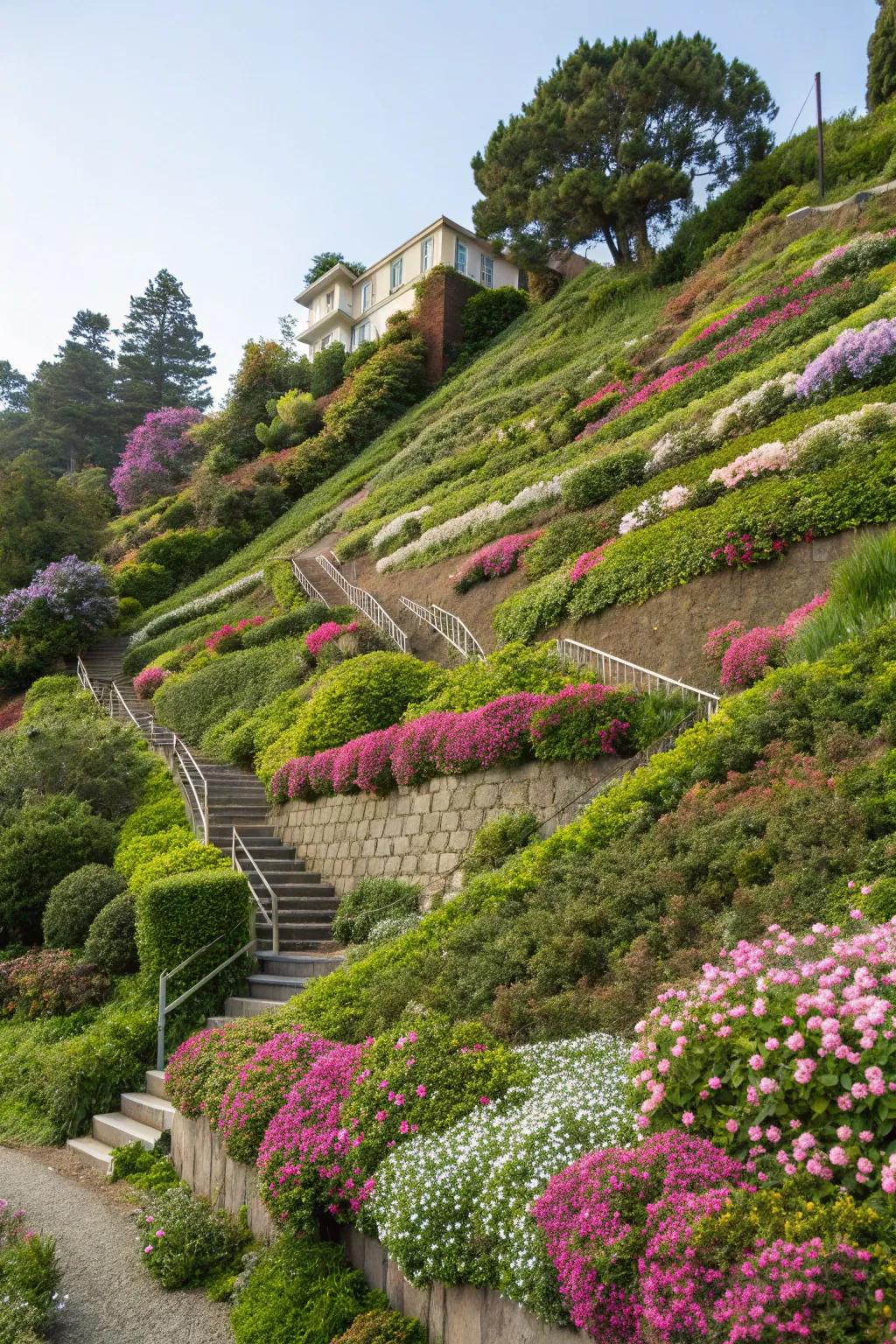 Terracing brings measurement and direction to sloping gardens.
