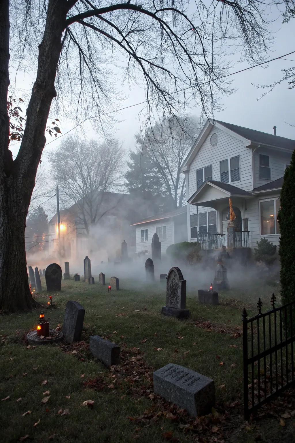 A misty cemetery lays the foundation for Halloween thrills.