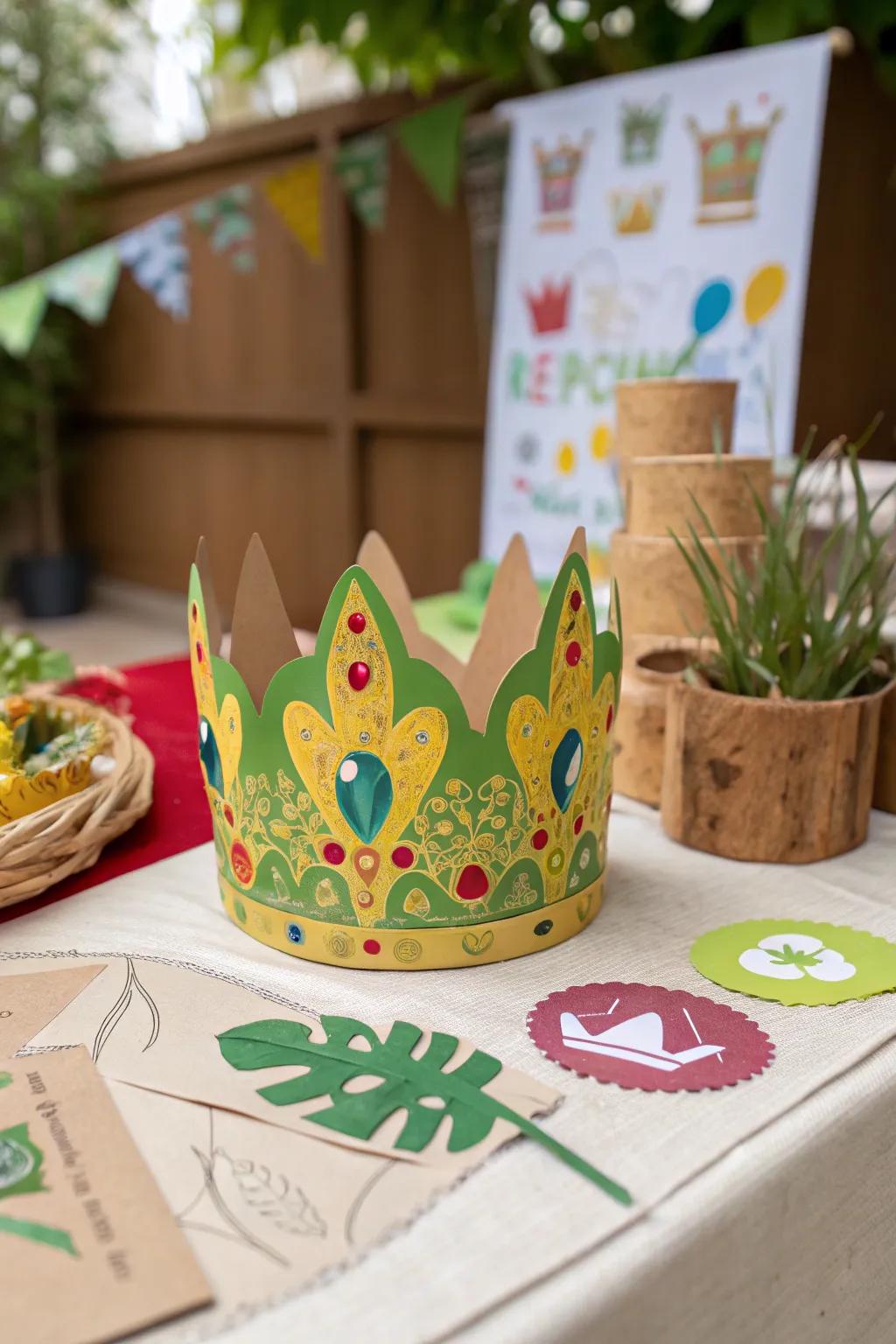 A creative and eco-friendly paper birthday crown