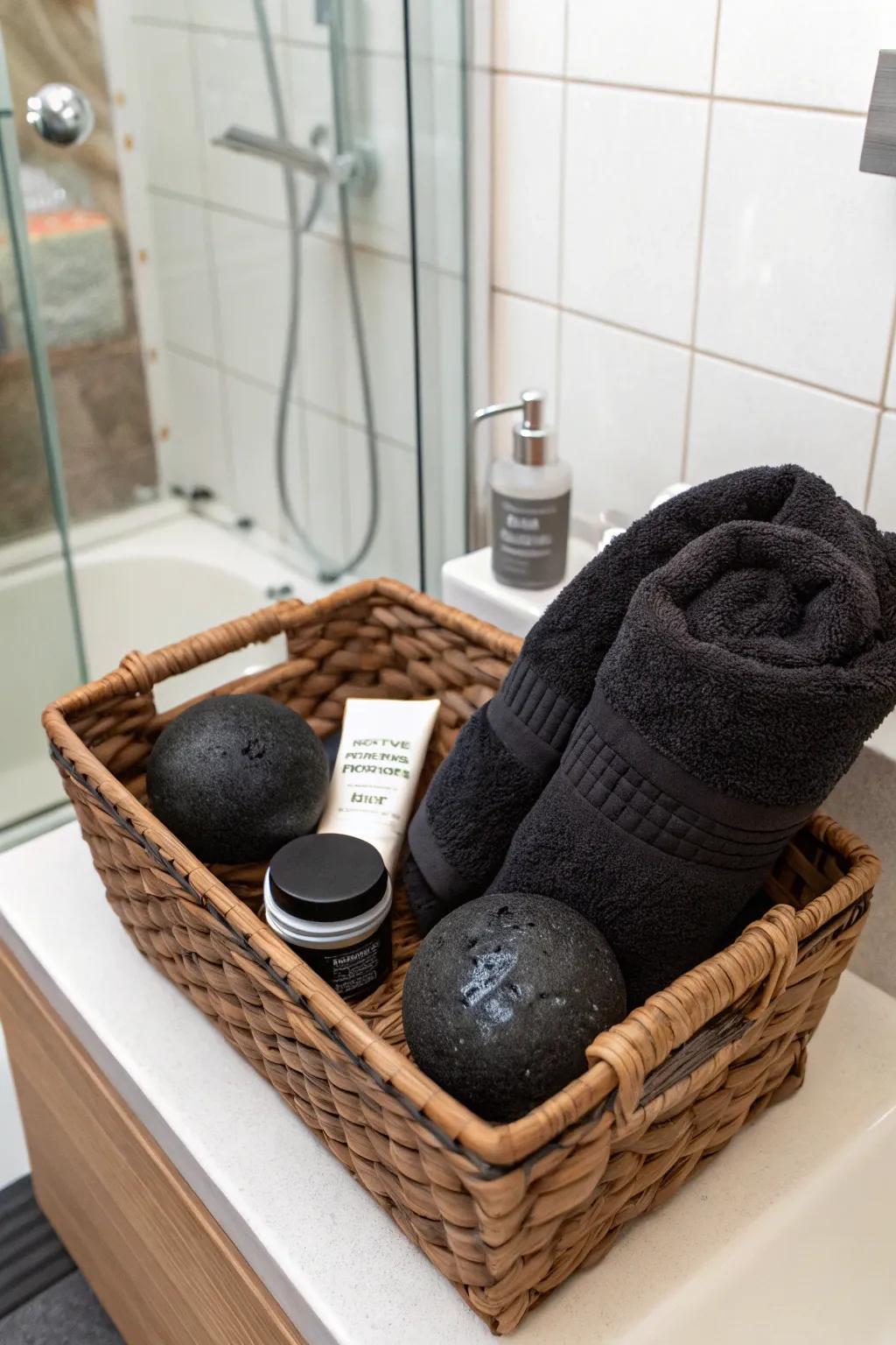 Enjoy a spa day with this lavish dark hamper.