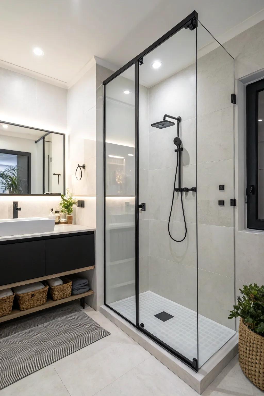 Embrace simplicity for a calm shower experience.