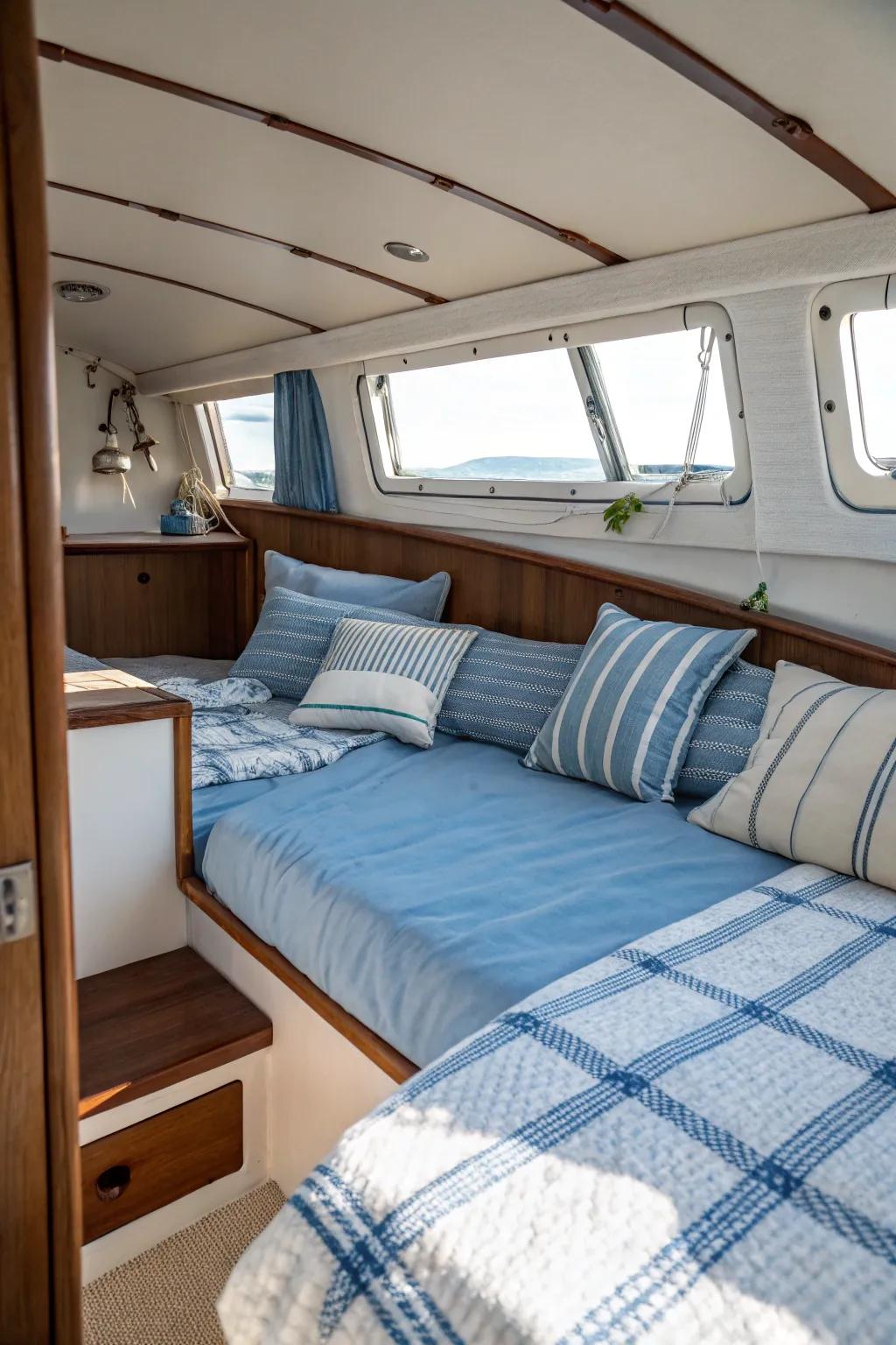 Understated hues providing a tranquil marine atmosphere.