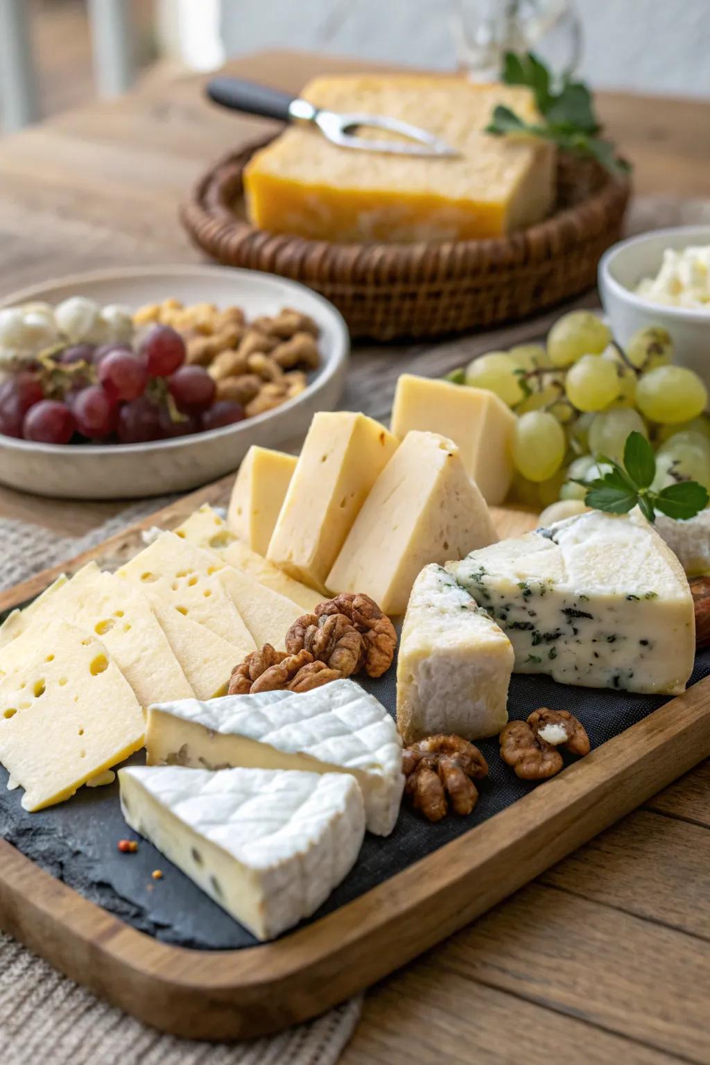 A delightful variety of cheeses to enhance the smokehouse meat.