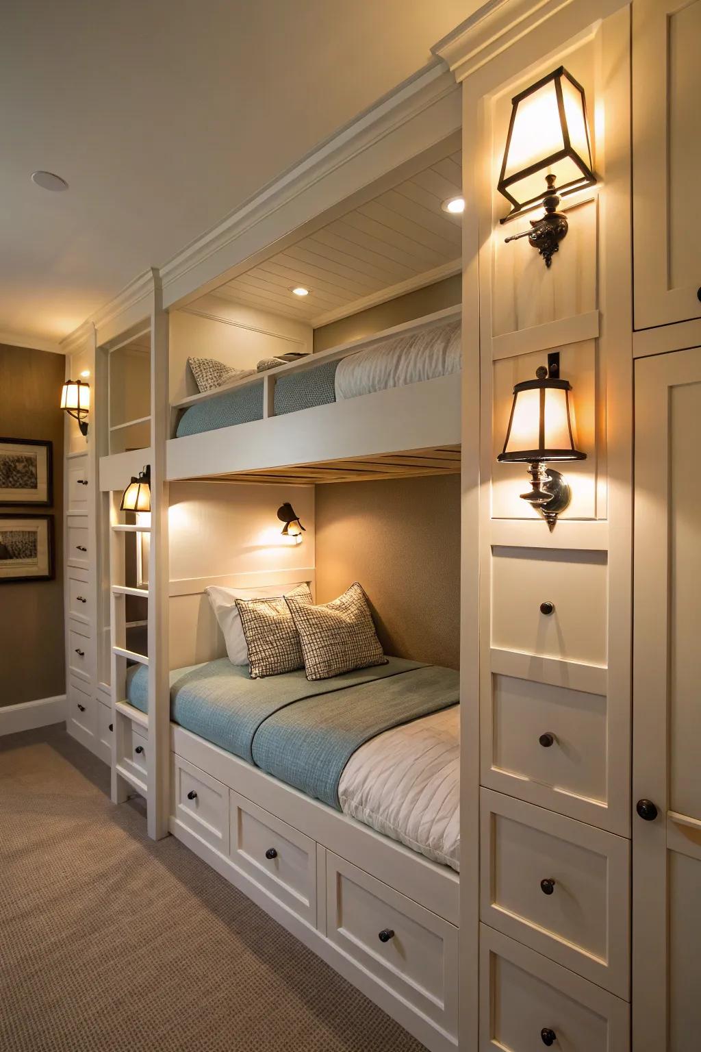 Light up your night: bunk beds with lighting just right.