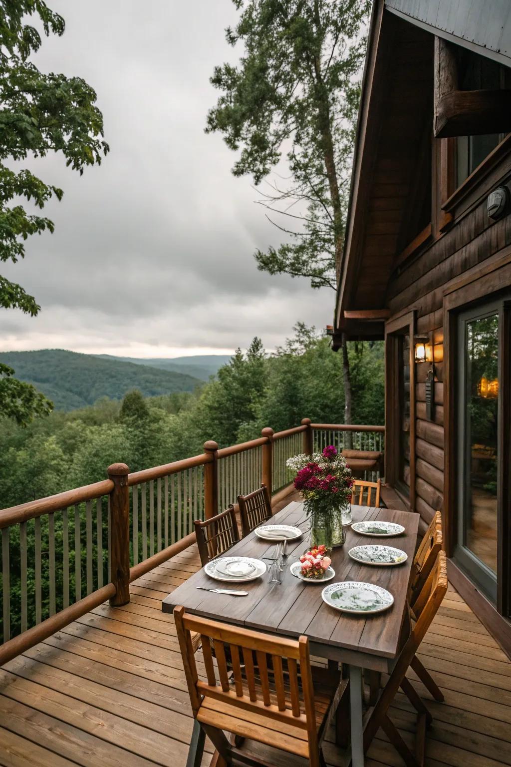 An immaculate locale for open-air feasting with kindred and companions.