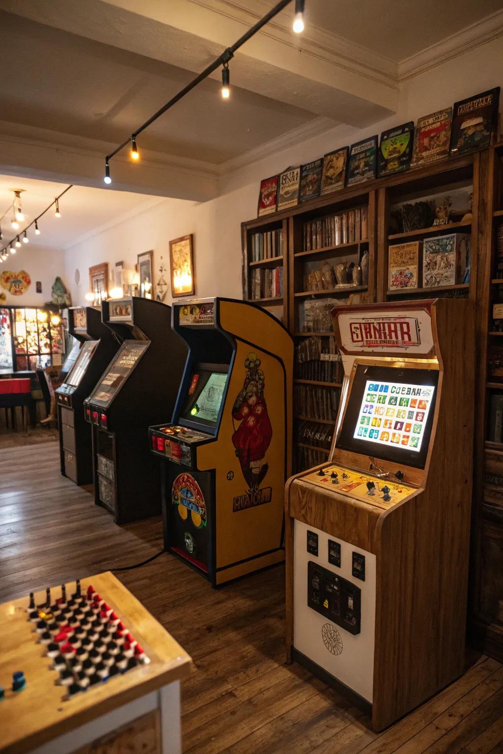 Vintage games impart a hint of nostalgia to your entertainment space.