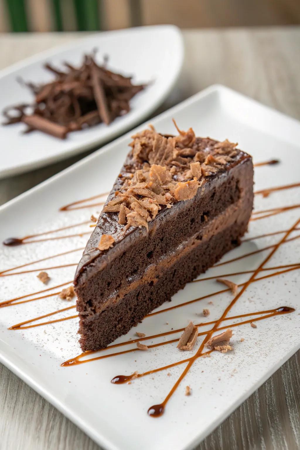 Chocolate shavings can give your cake an elegant look.