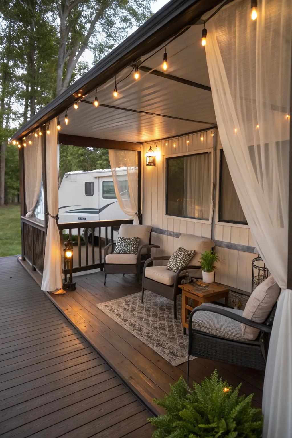 Enjoy bug-free relaxation on a screened-in deck.
