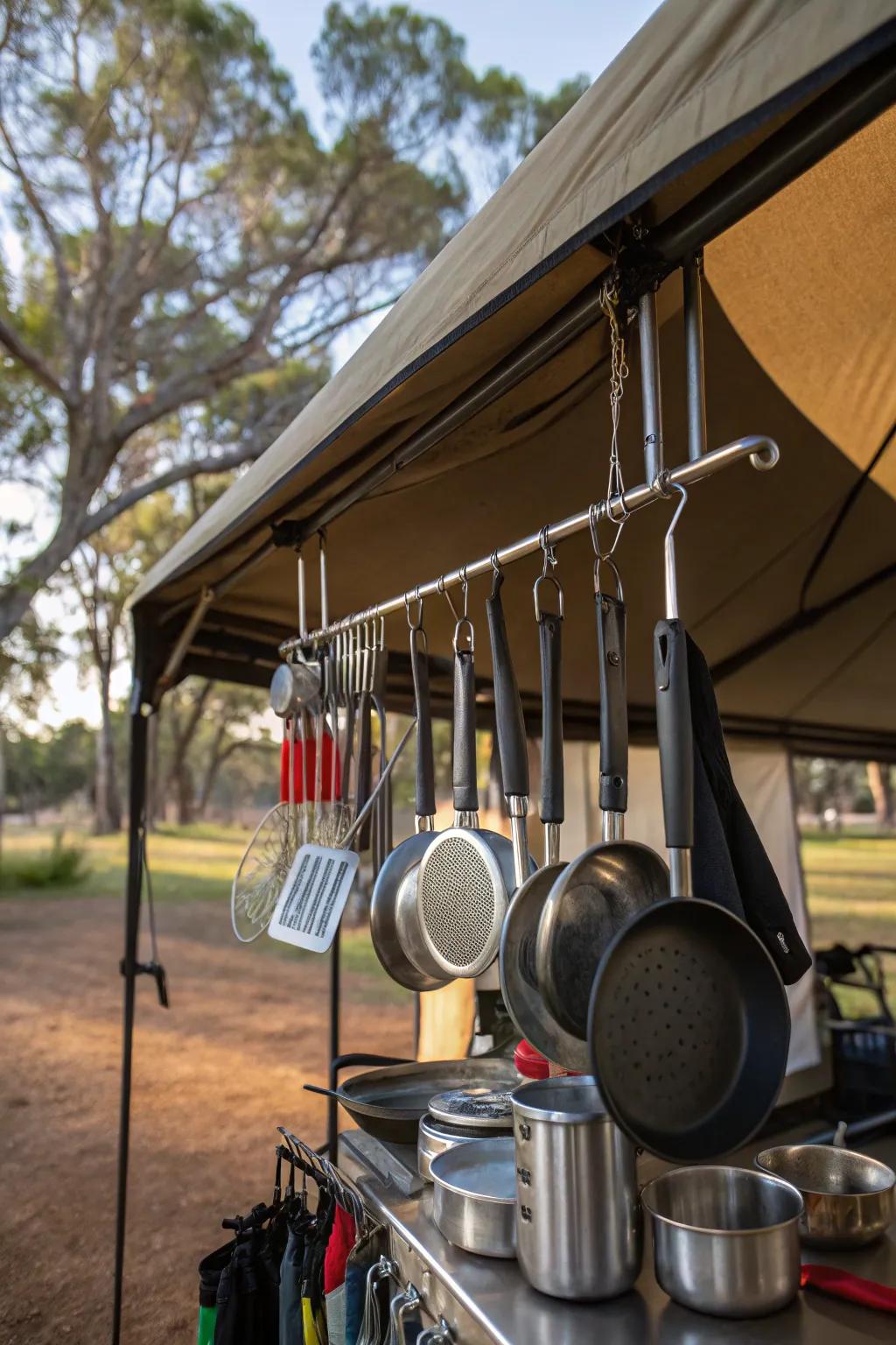 Enhance space with astute hanging storage options.