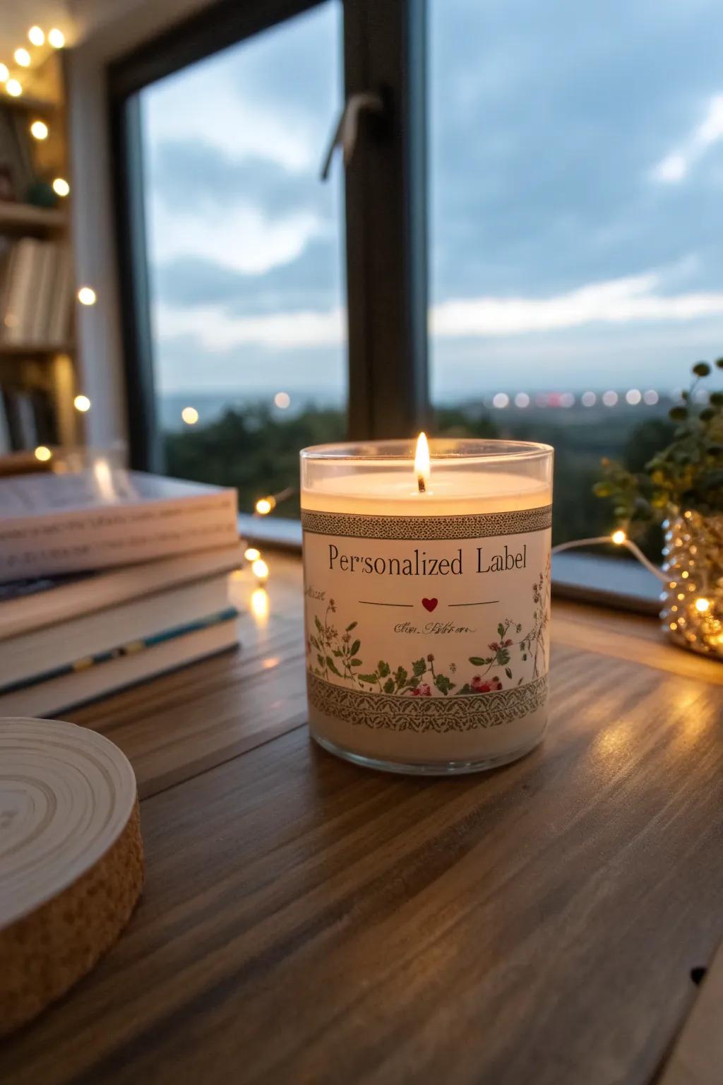 Personalized candle labels rendering each present unforgettable.