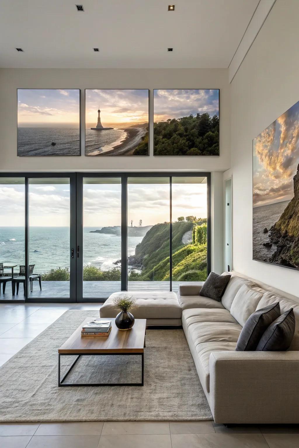 Multi-panel art delivers a striking and harmonious appearance.