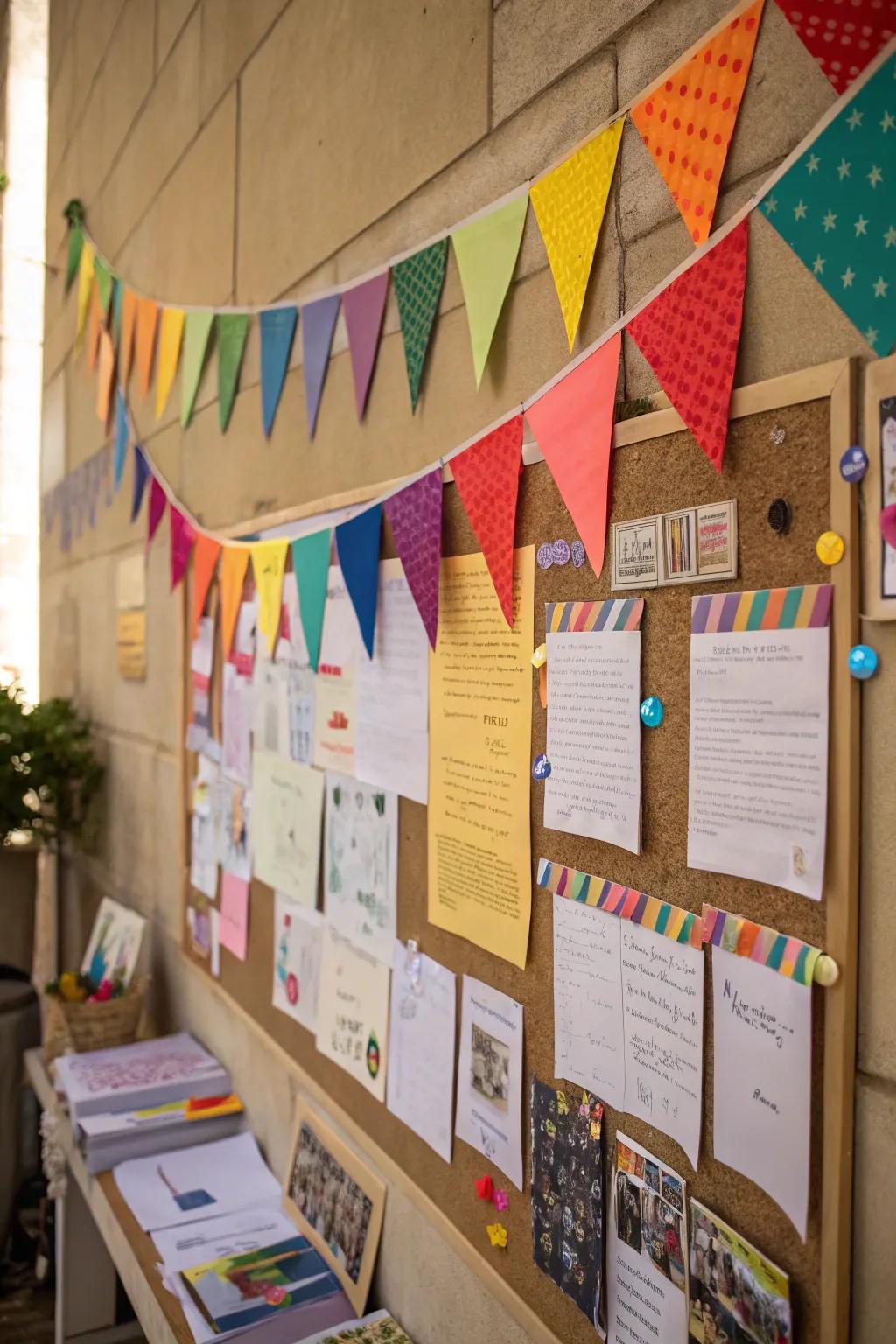 Joyful pennants and streamers contribute a festive element to this fair-themed design.