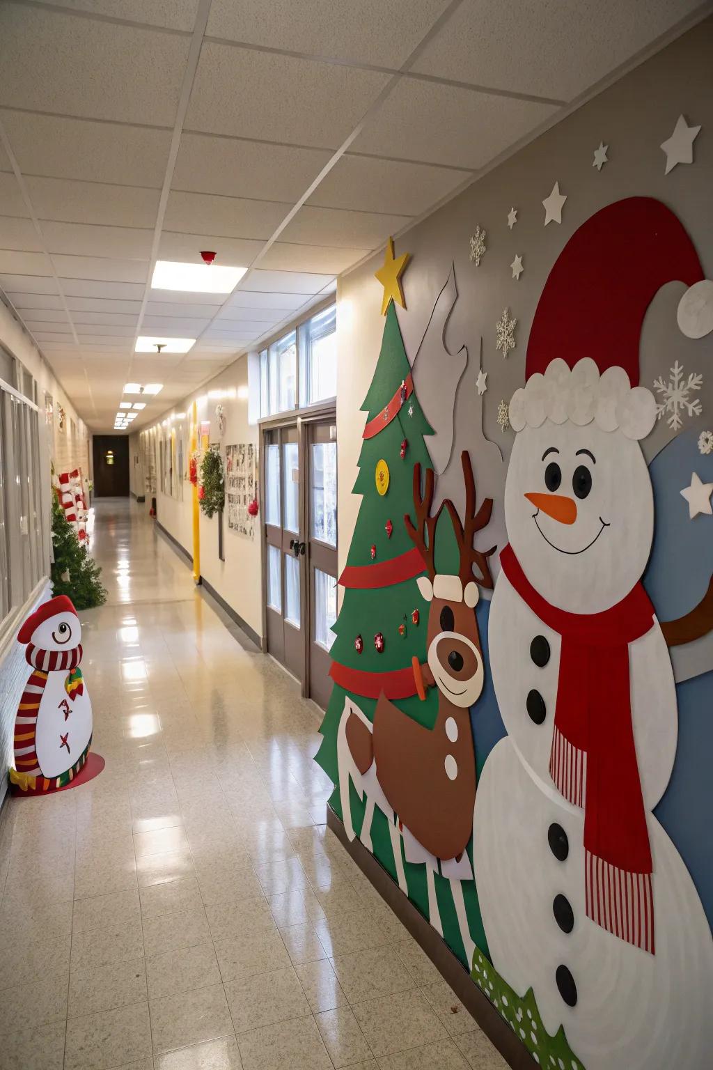 Present beloved Christmas personalities in your hallway decor.