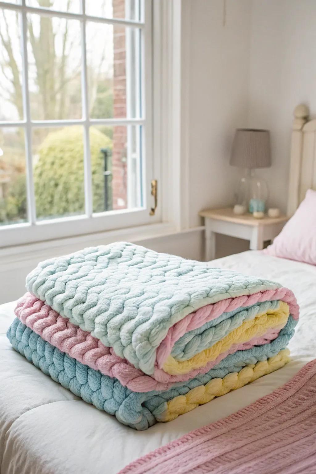 Pastels establish a tranquil and relaxing atmosphere.