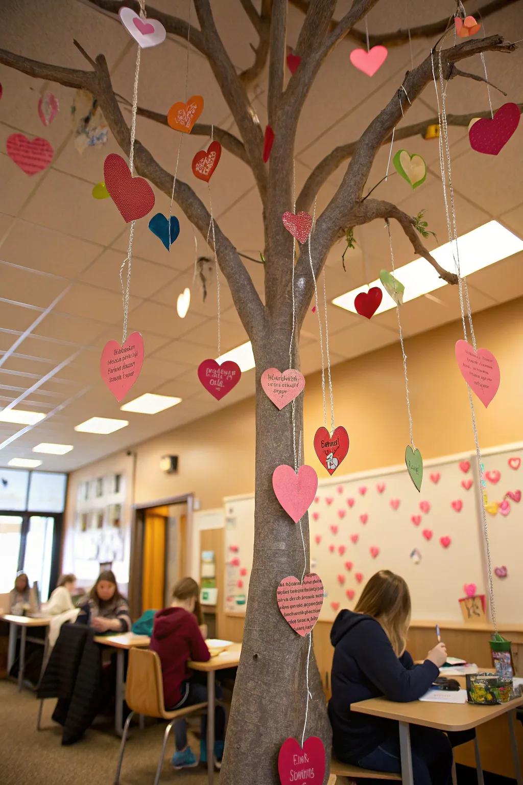Participatory heart branch encouraging gratitude and friendship.