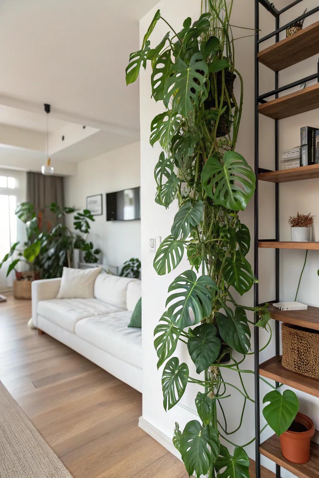Bring a dramatic flair with greenery to your shelves