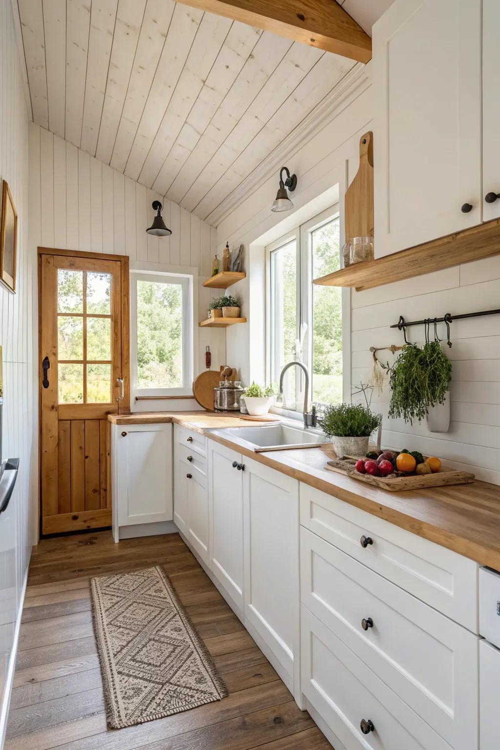 Cozy ivory finish makes spaces feel more expansive and welcoming.
