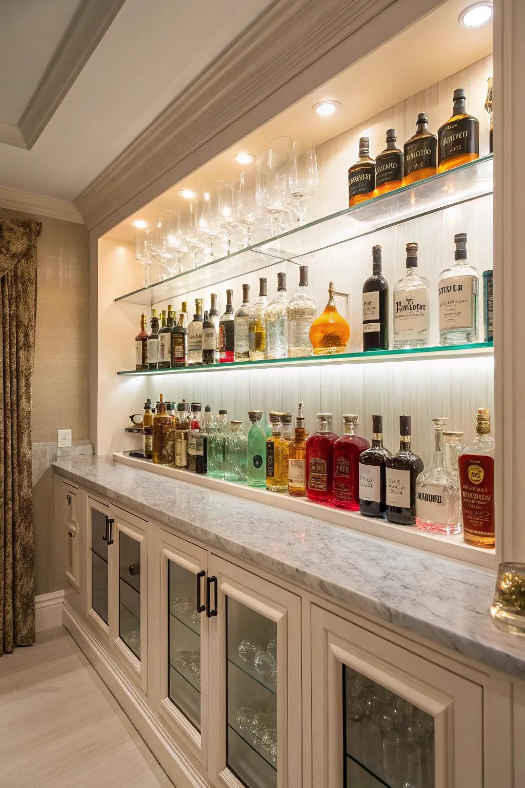 Artistic arrangements make your bar a visual treat.
