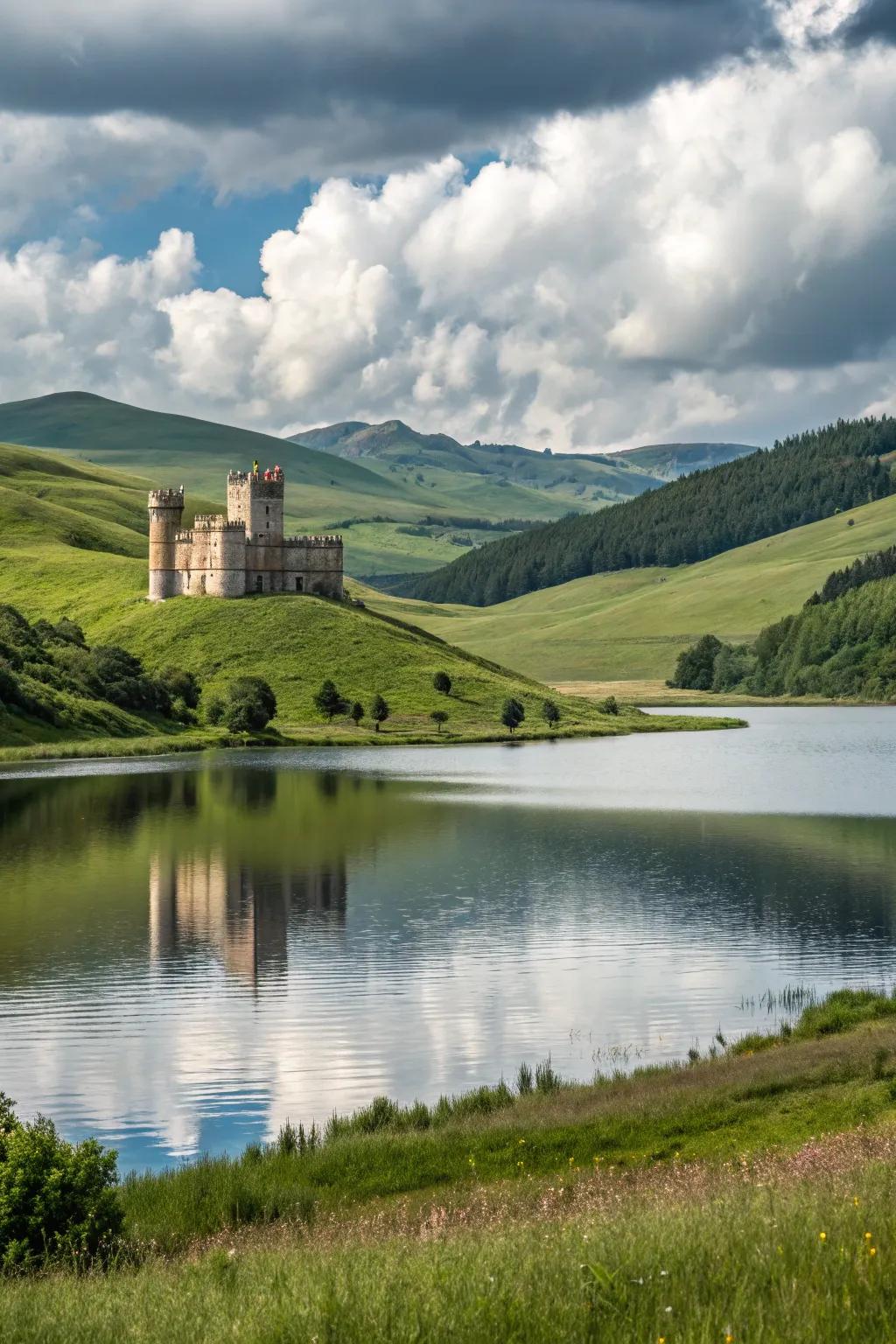 The splendor of nature complements fortress majesty.