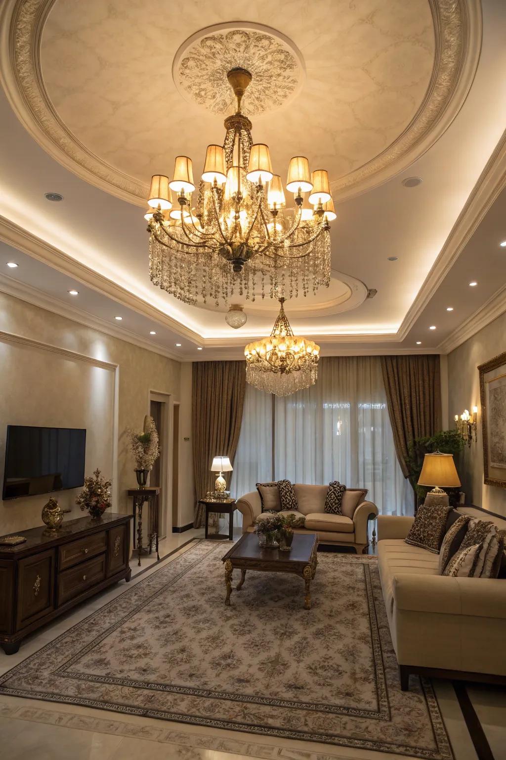 Sophisticated lighting fixtures that enhance the ambiance of any living room.