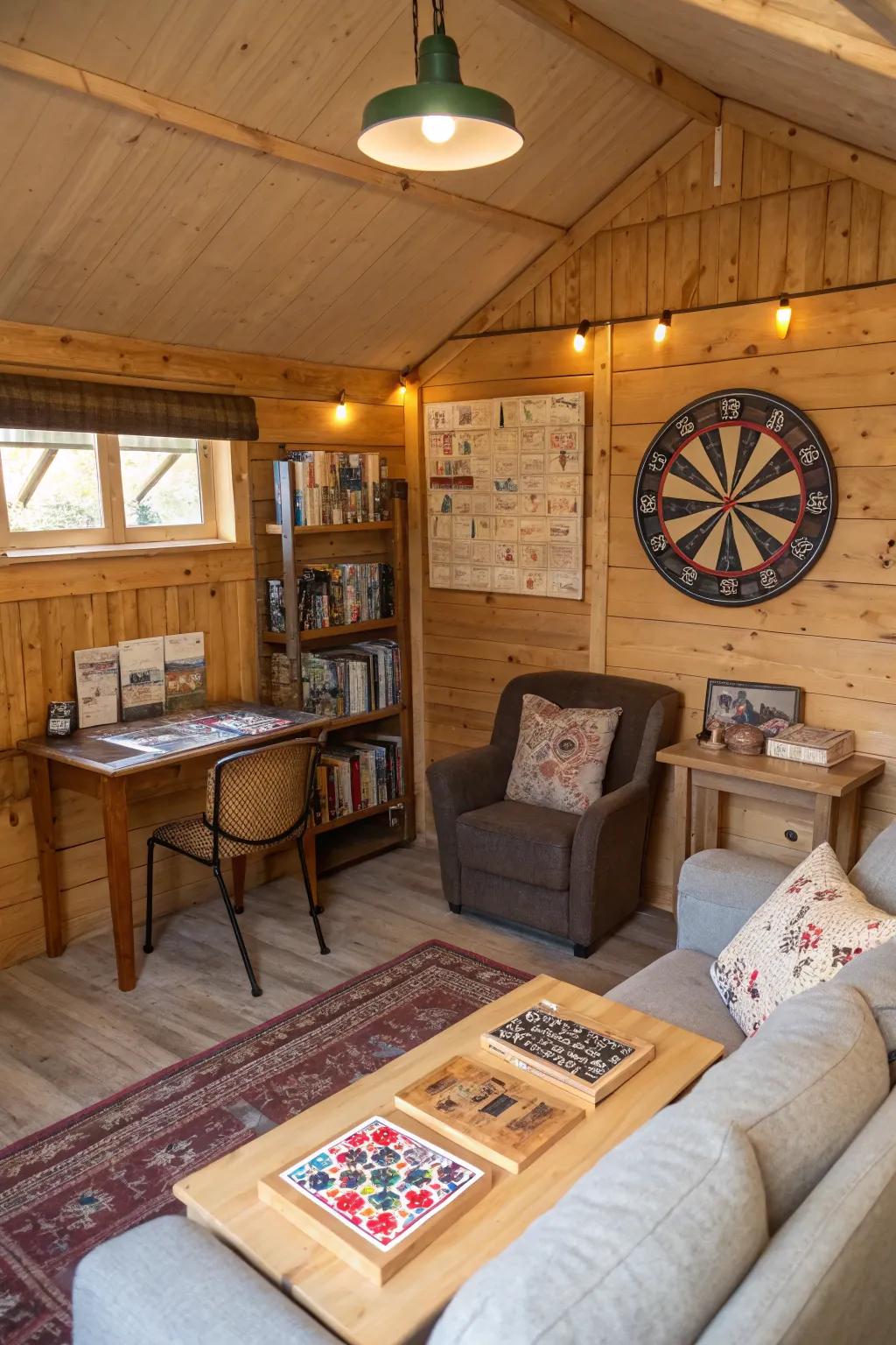 Have limitless fun in a shed transformed into a game space.