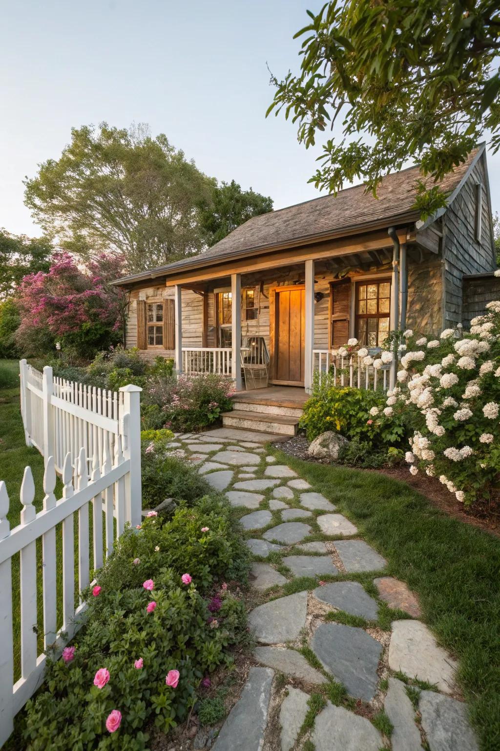 Natural materials heighten the quaint allure of a cottage.