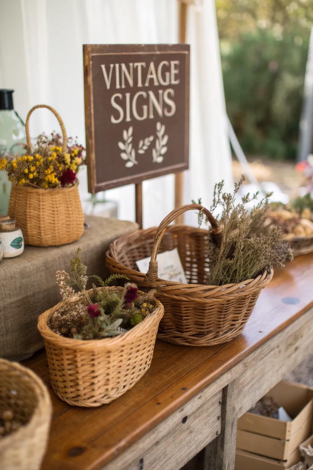 Homespun ornaments impart a personalized and credible feel.