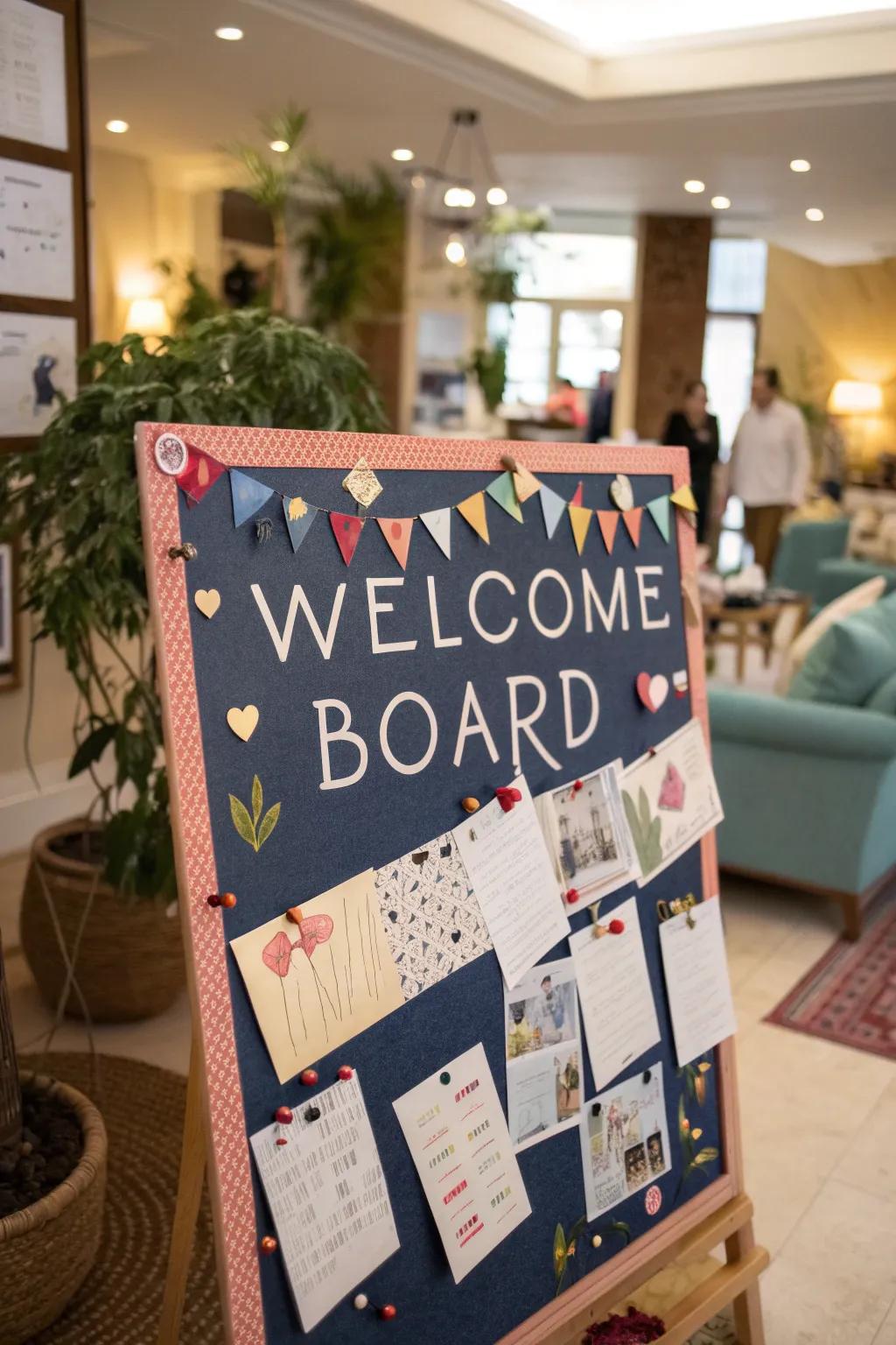 An interactive board encourages visitors to contribute their personal touch.