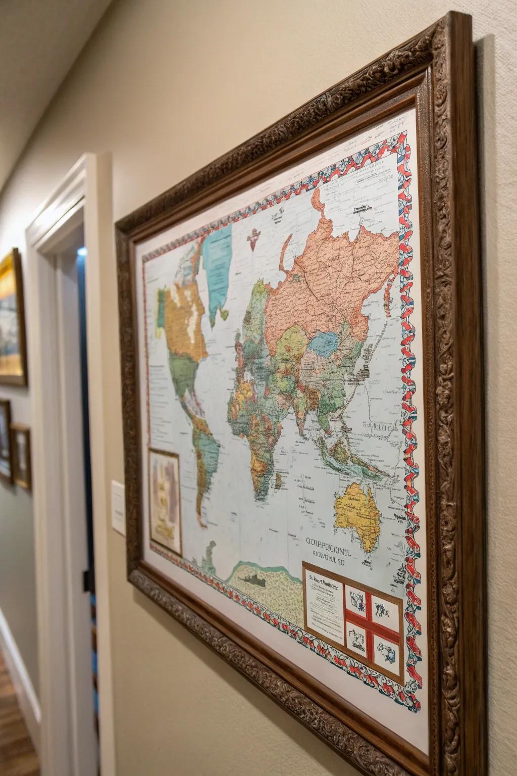Custom map art capturing precious memories.