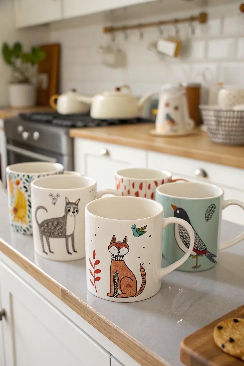 Brighten your mornings with lively ceramic drinkware.