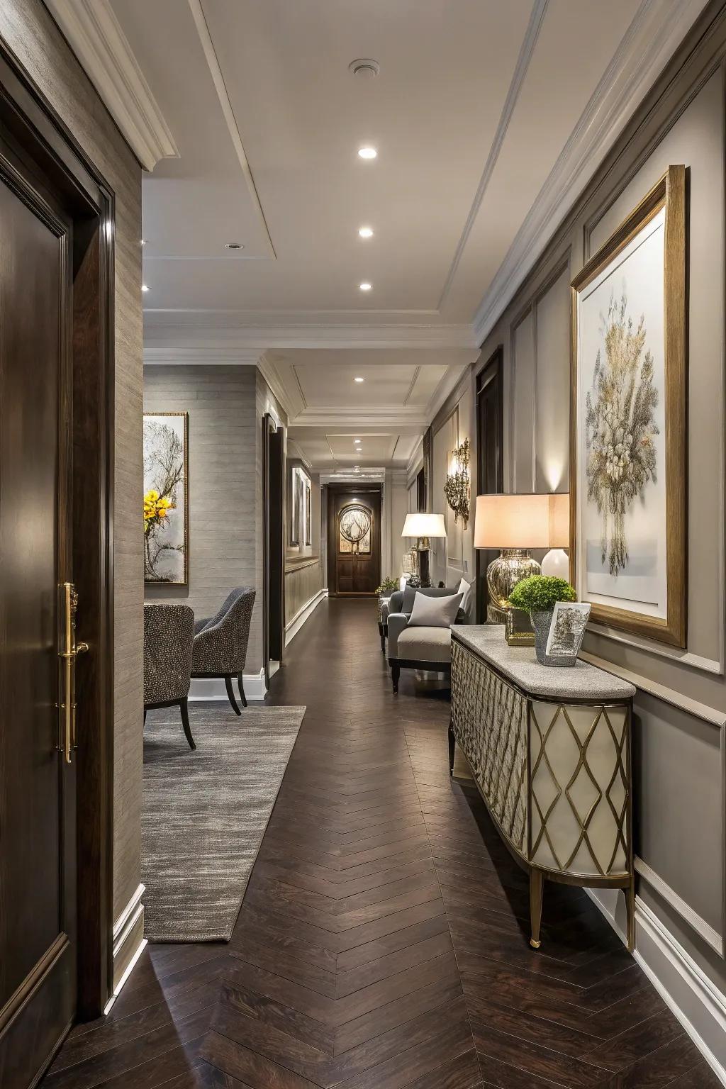 Gray-beige walls mix the refinement of gray with the warmth of beige.