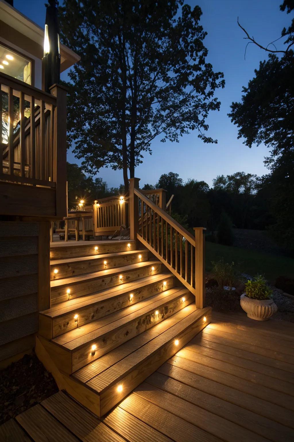 Illuminate your steps with stylish built-in lights.