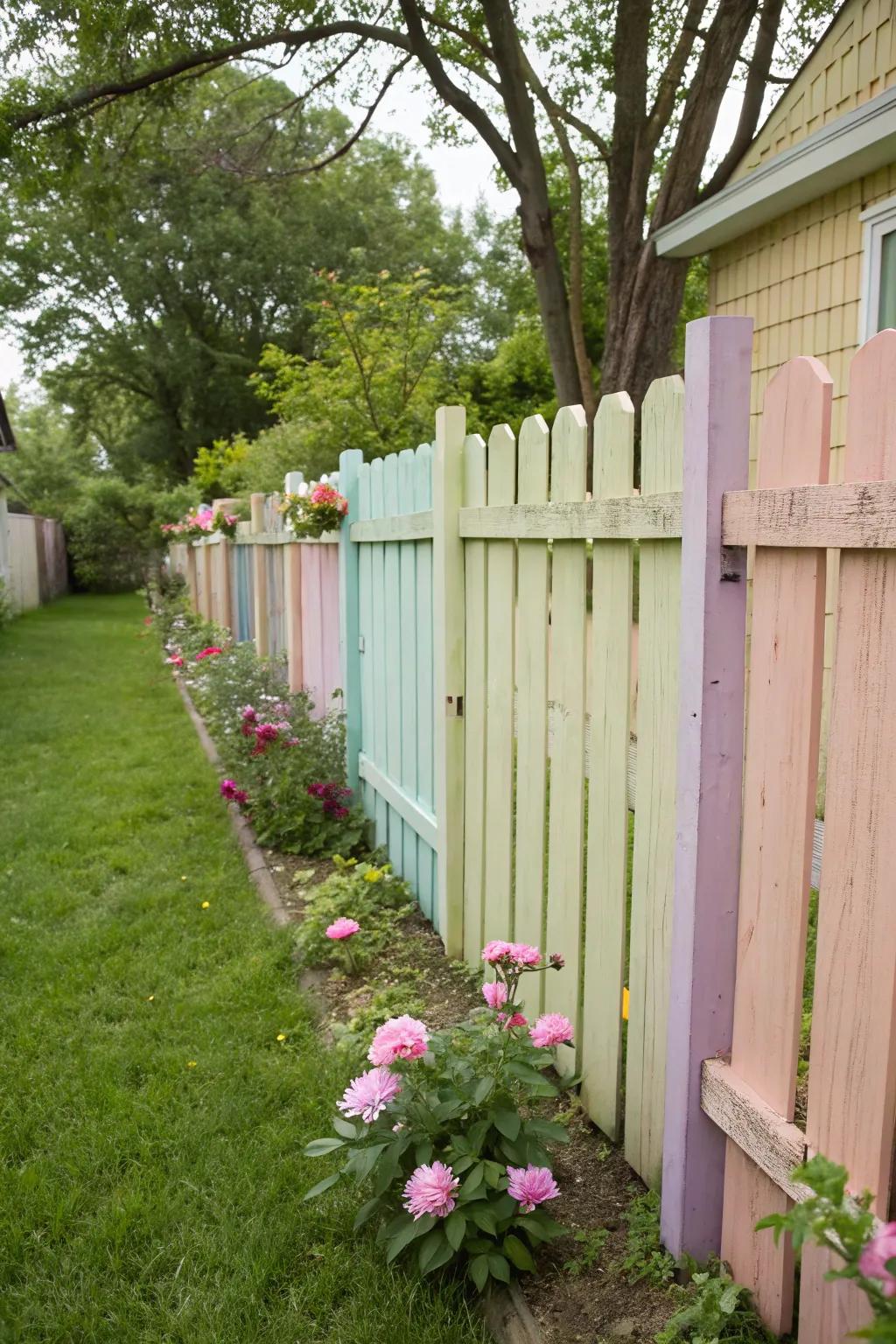 Brighten up your space by adding a splash of color to your fence.