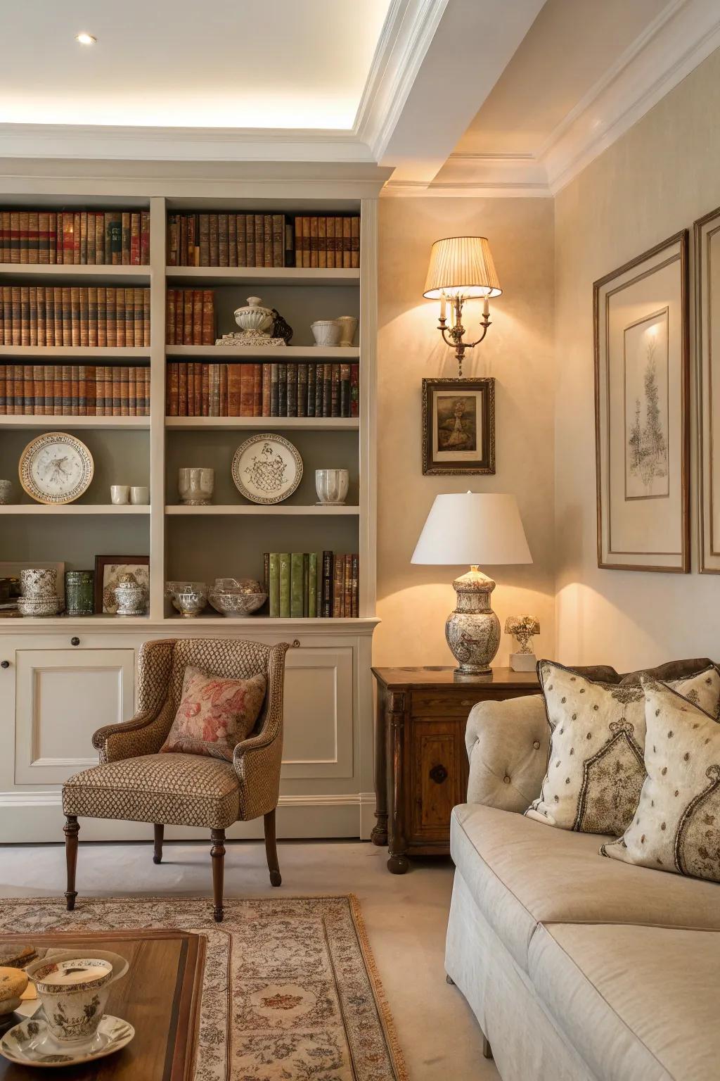 Vintage assemblages infuse personality and allure into any given room.