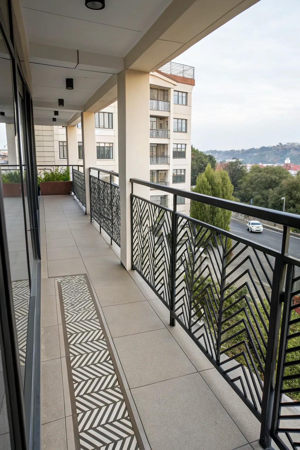 Geometric metal designs create a powerful visual impact.