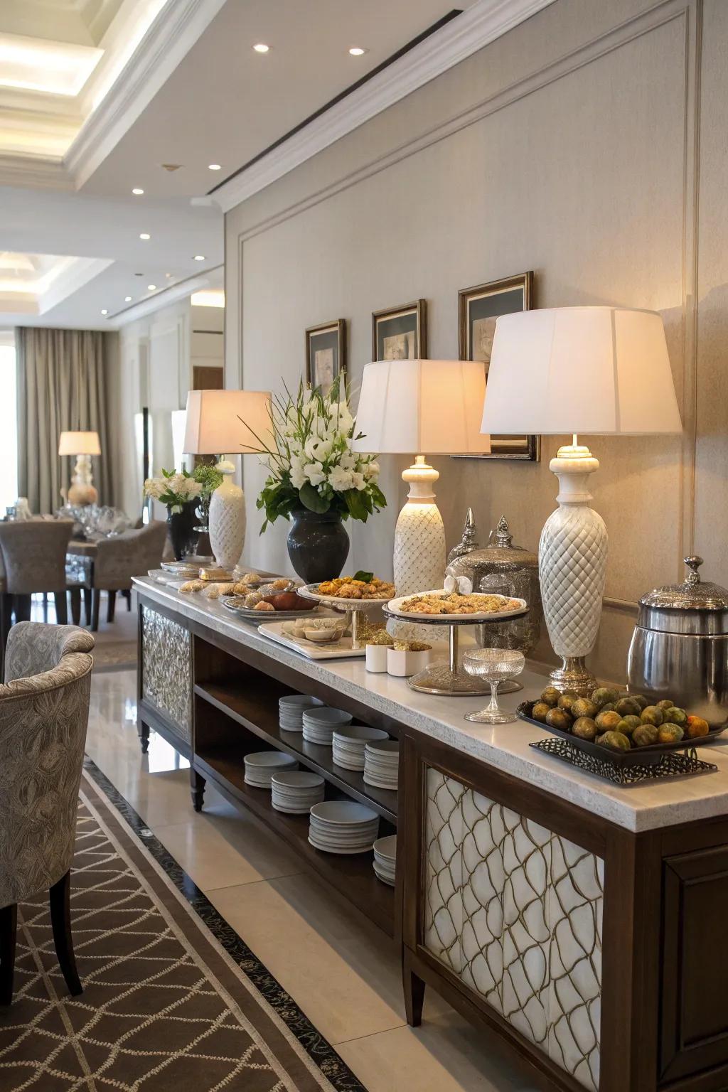 Symmetry introduces sophistication and structure to this dining sideboard.