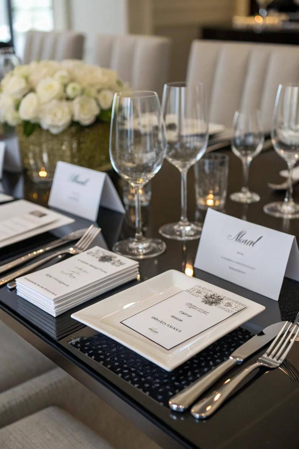 Simple black and white adds class to any setting.
