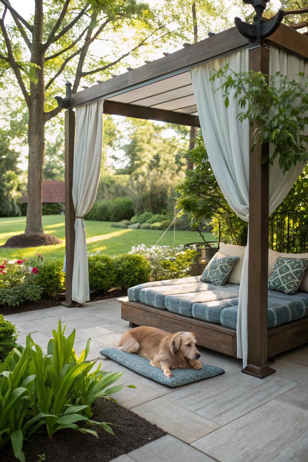 A fashionable shaded space ideal for unwinding.