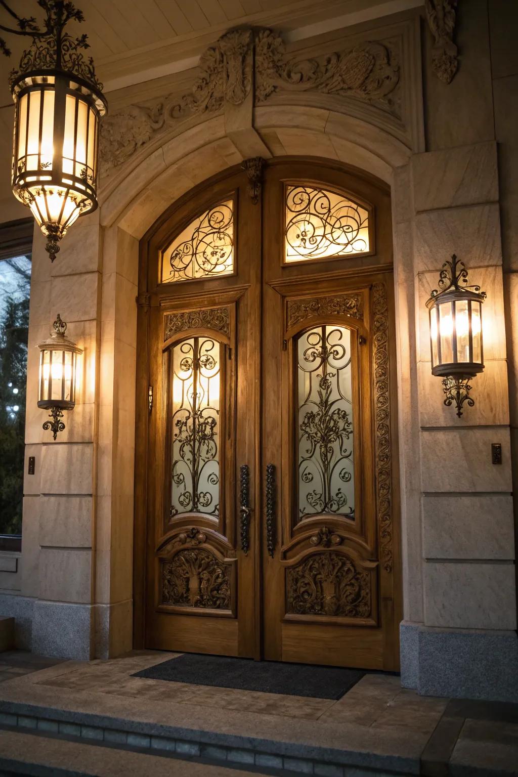 Design an elegant evening ambiance with carefully positioned lighting features.