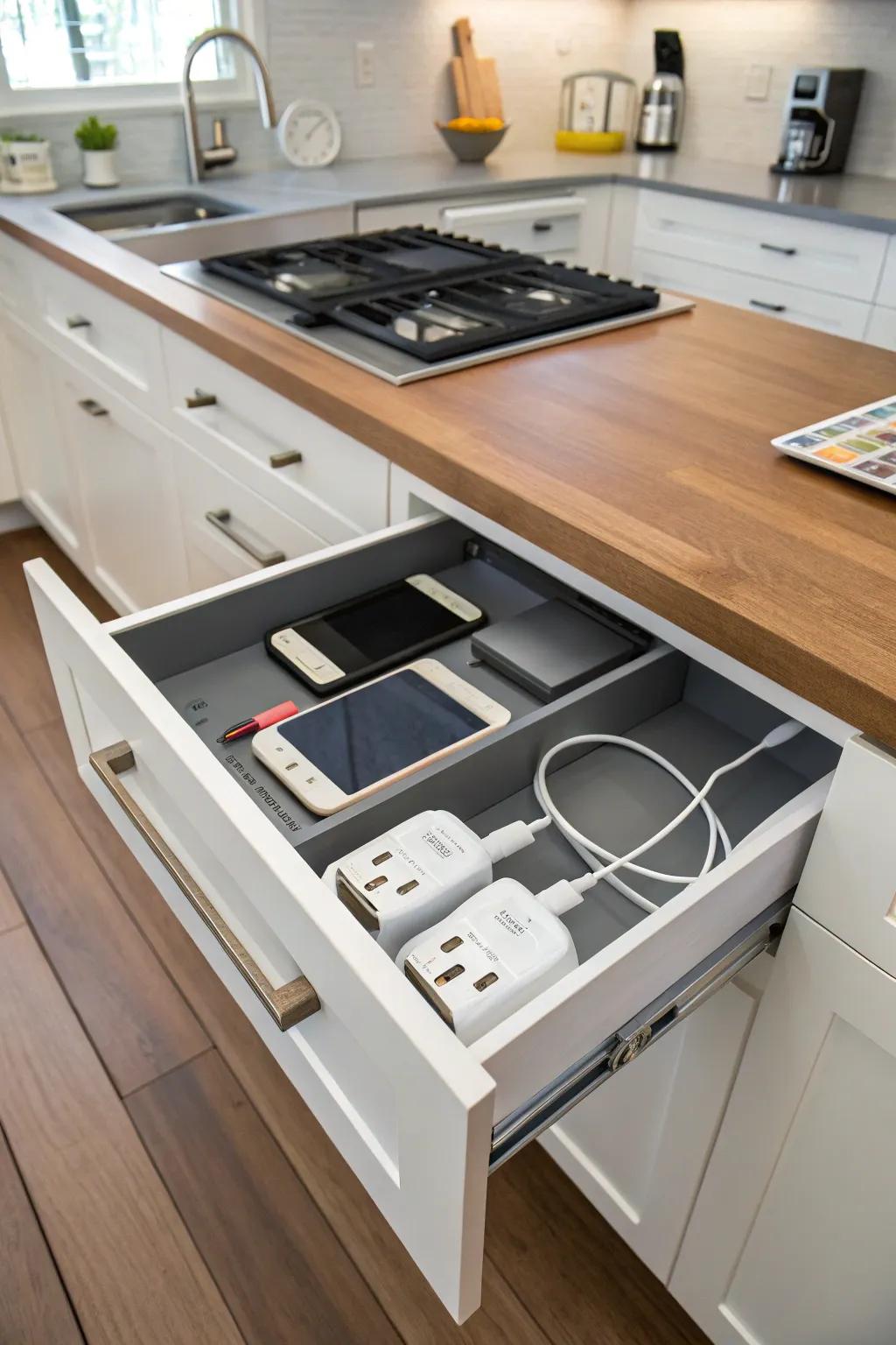 A discreet power hub keeps your devices powered and organized