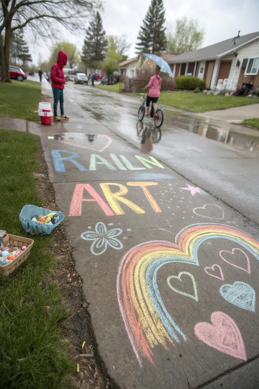An uplifting chalk message brings joy to those passing by.