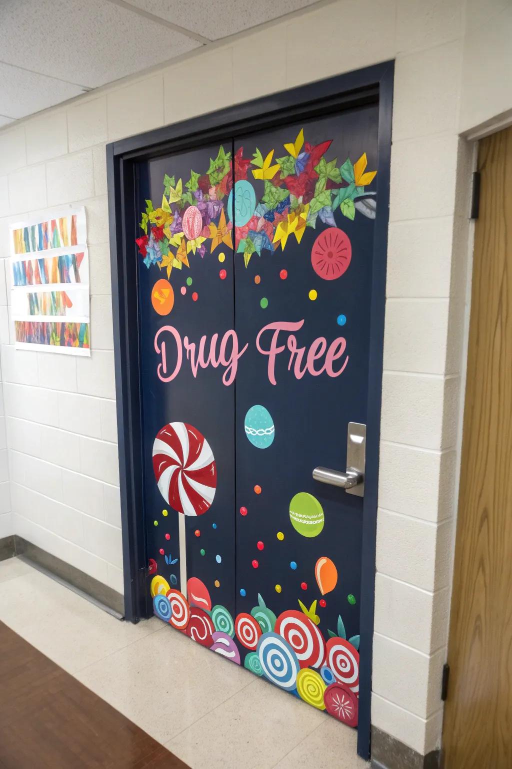 A candy-styled decoration celebrating a substance-free existence.