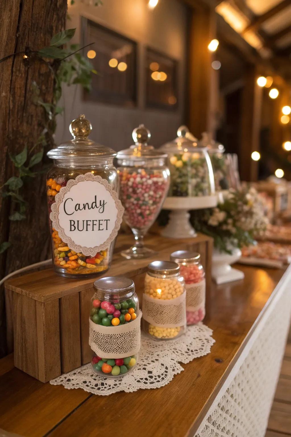 Attractive fancy labels adding a tailored feel.